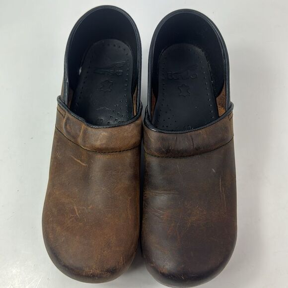 Dansko Professional Antique Brown Leather Women's Clogs - Picture 9 of 14